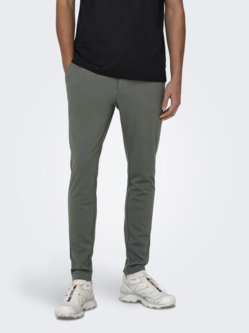 Slimfit Pantaloni chino 'Mark' di Only & Sons in grigio: frontale