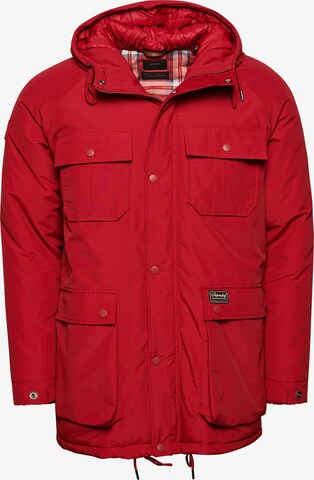 Parka d’hiver Superdry en rouge : devant