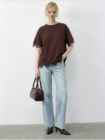 T-shirt 'T-Shirts' Bianco Lucci en marron