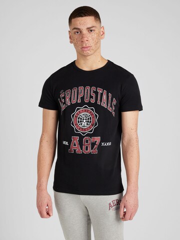 T-Shirt AÉROPOSTALE en noir : devant