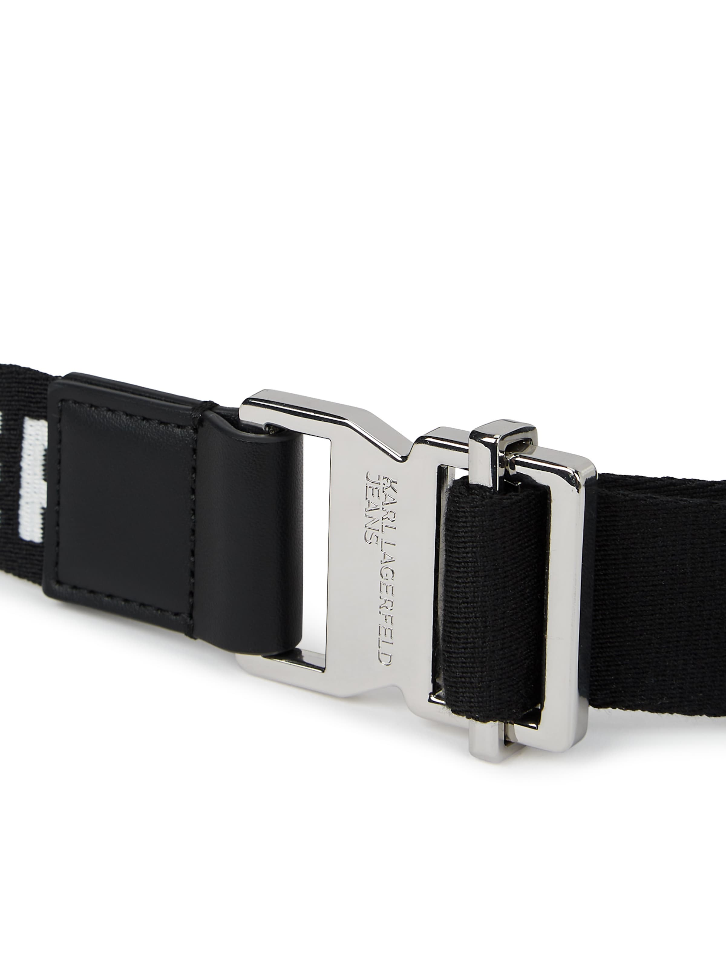 KARL LAGERFELD JEANS Övek ' Gürtel aus Gurtband mit Logo ' - fekete