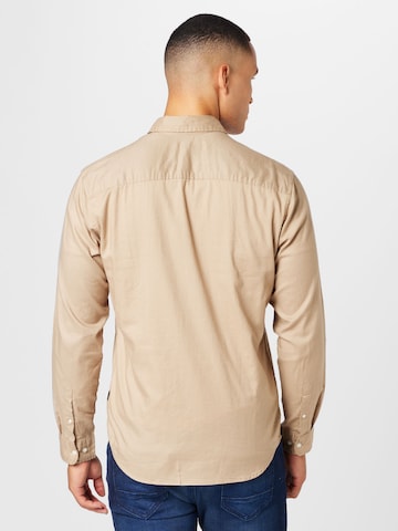 smėlio JACK & JONES Priglundantis modelis Marškiniai 'GINGHAM'