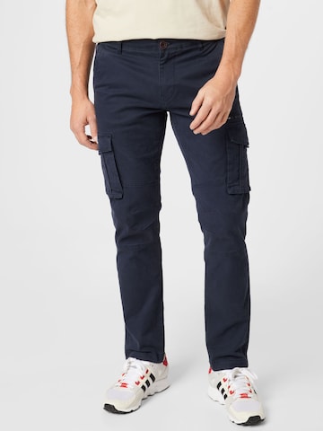 Petrol Industries Regular Cargo Pants in Blue: front