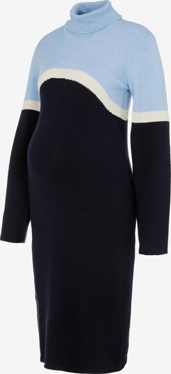 MAMALICIOUS Gebreide jurk 'TIGA' in de kleur Beige / Ultramarine blauw / Lichtblauw, Productweergave