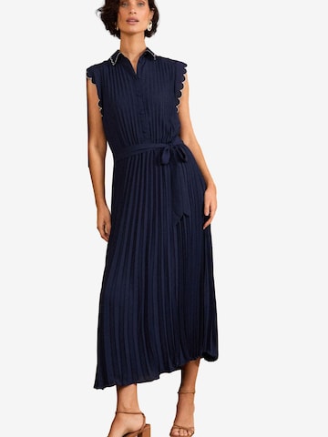 Robe-chemise love & roses en bleu : devant