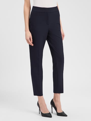 s.Oliver Slim fit Pleat-Front Pants in Blue: front