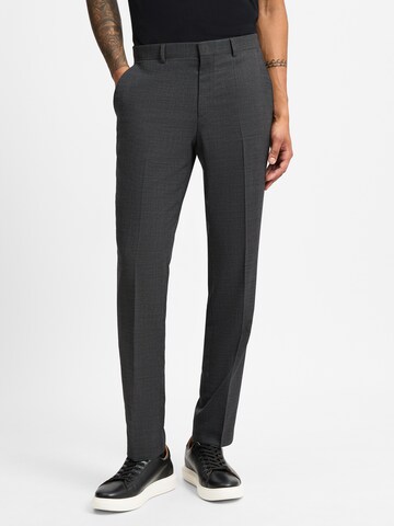 BOSS Slim fit Pleated Pants 'H-Leon' in Grey: front