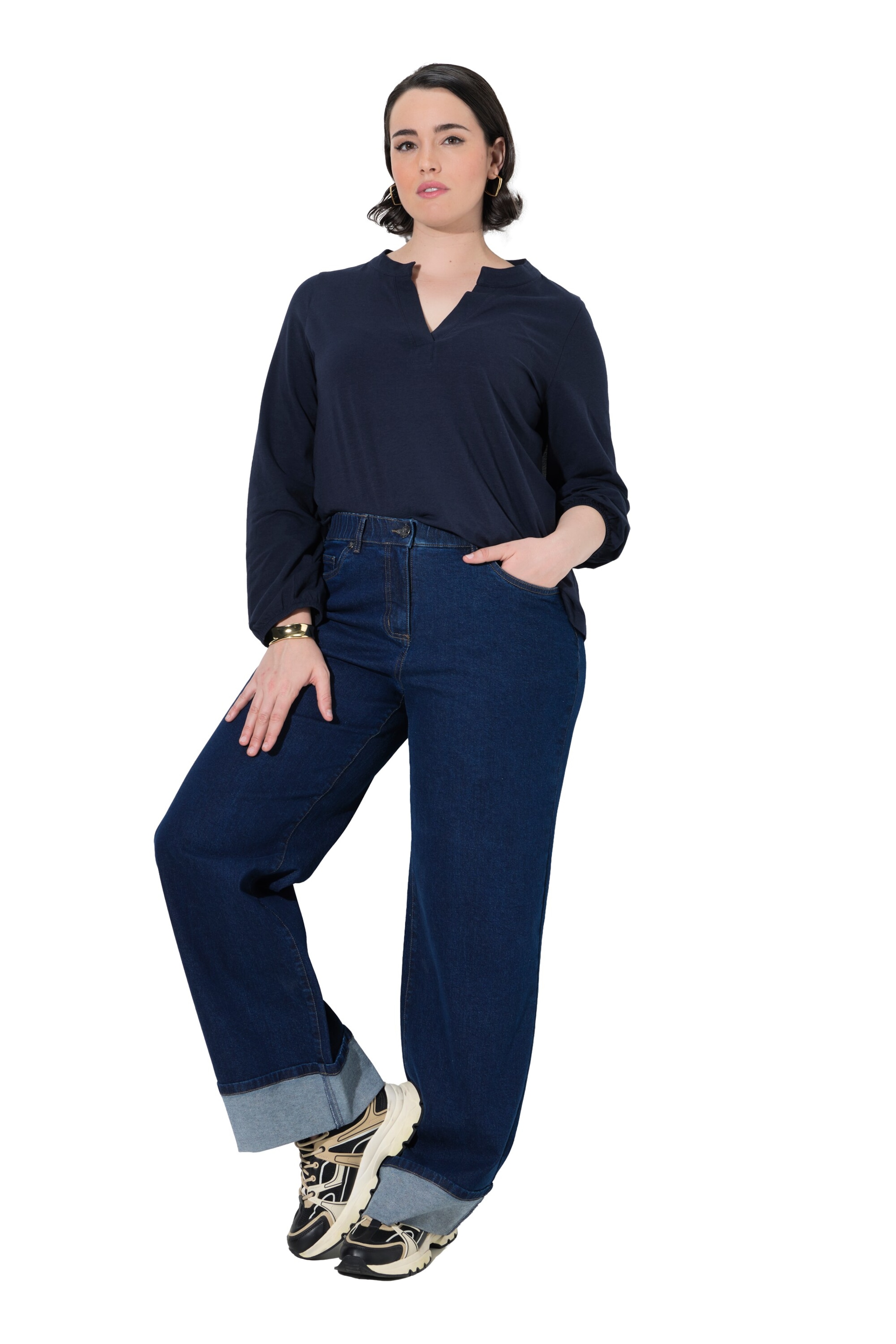 Ulla Popken Wide leg Jeans in Blauw