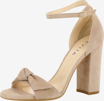 EVITA Sandalen met riem in Beige: voorkant