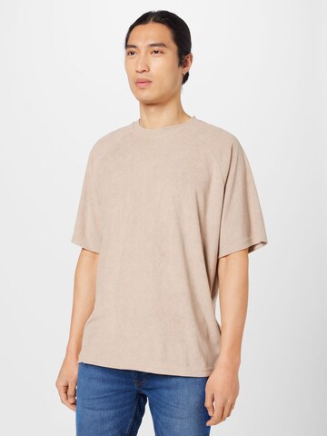 Redefined Rebel T-shirt 'Simon' i beige: framsida