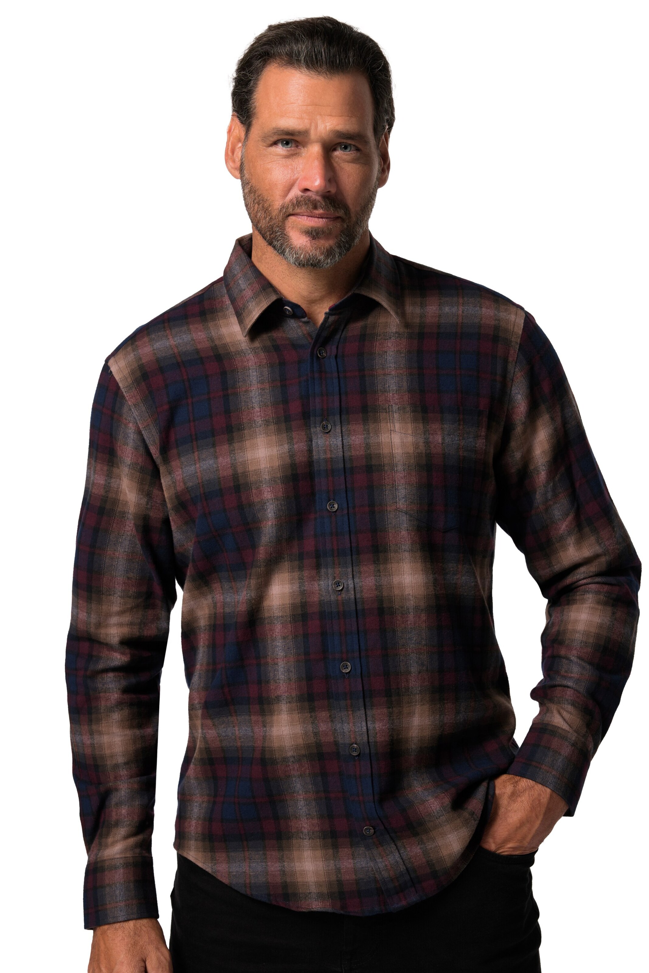 JP1880 Comfort Fit Hemd in Braun: Vorderseite