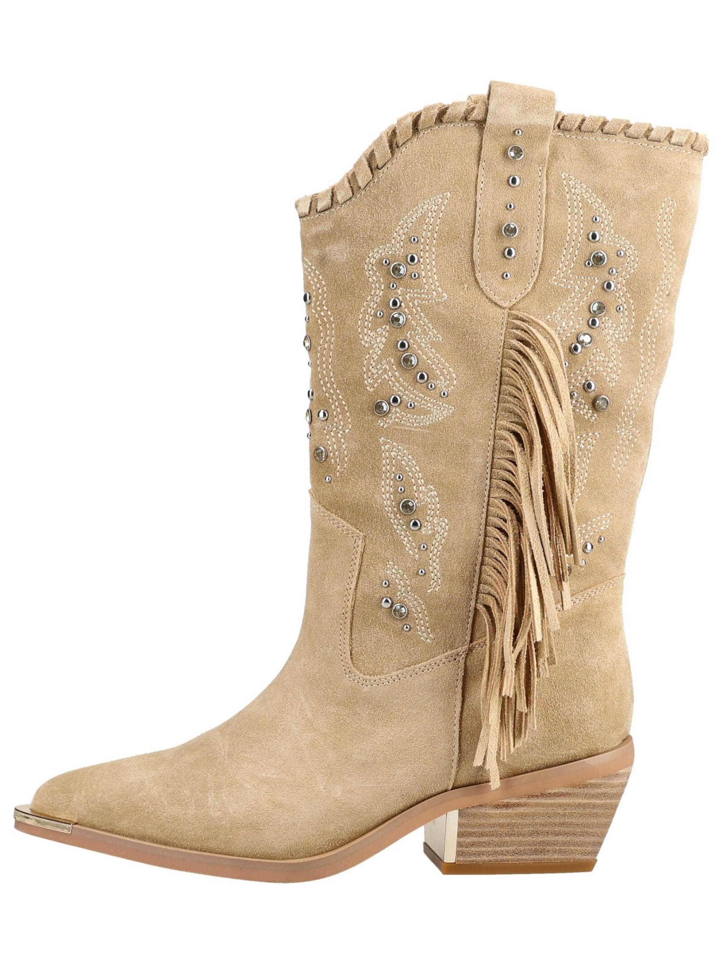Alma En Pena Cowboylaarzen in Beige