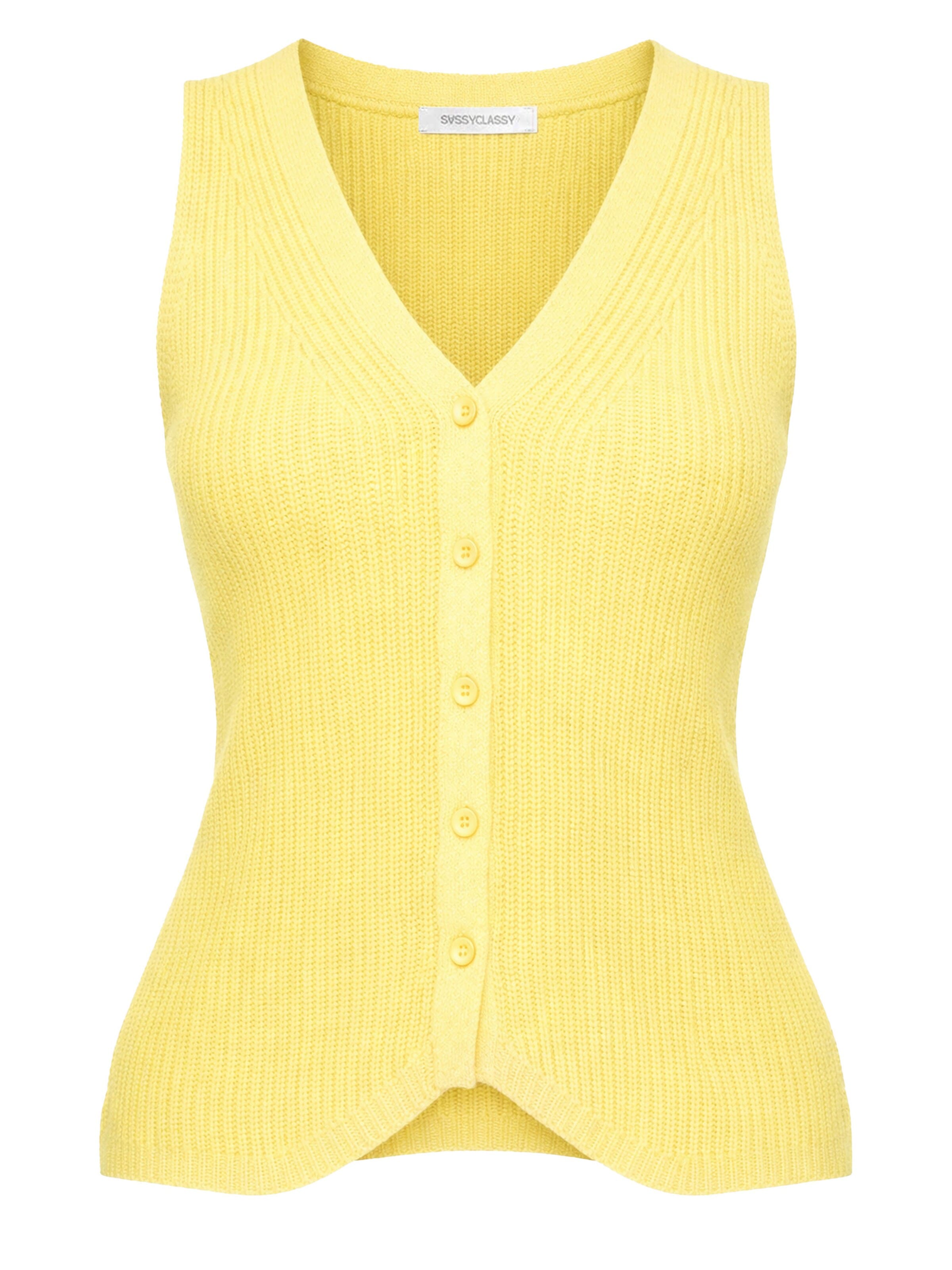 SASSYCLASSY Broderad topp i gul: framsida