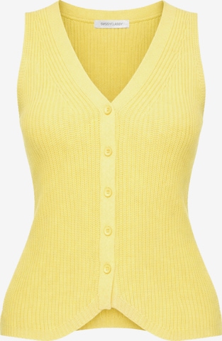 SASSYCLASSY Broderad topp i gul: framsida