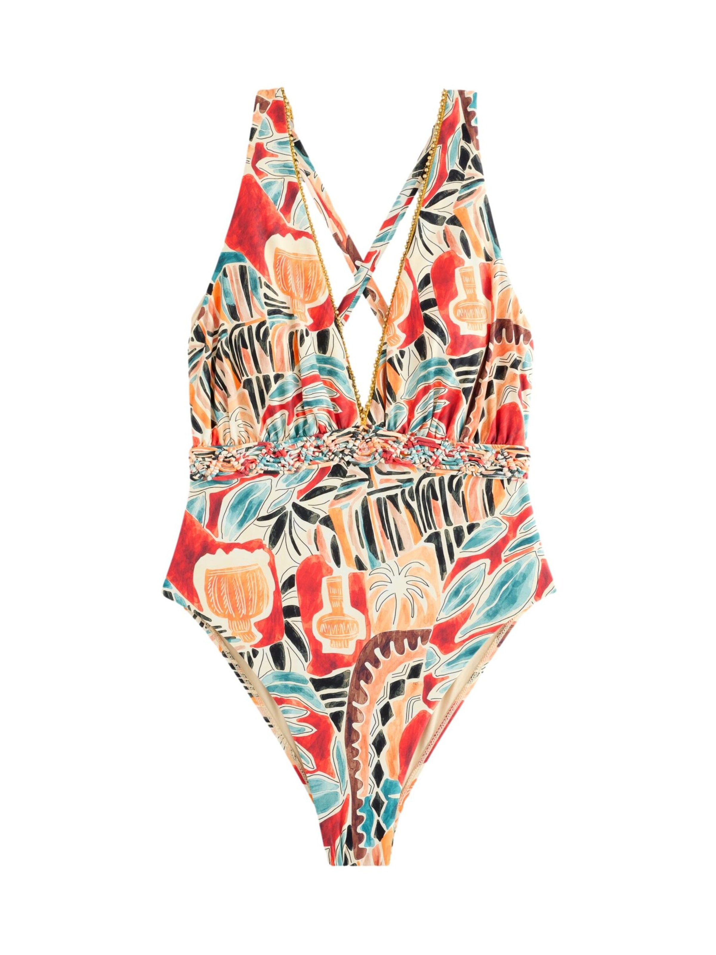 Next Maillot de bain en rouille / cappuccino / rouge / noir, Vue avec produit