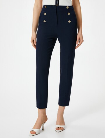 Koton Slim fit Pleated Pants in Blue: front