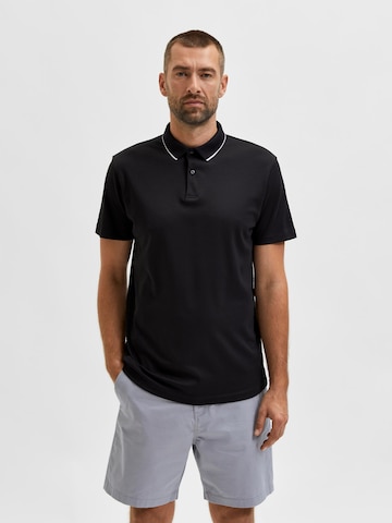 SELECTED HOMME Poloshirt 'Leroy' in Schwarz: predná strana