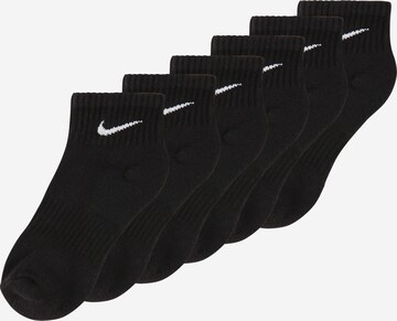 NIKE Athletic Socks in Black: front