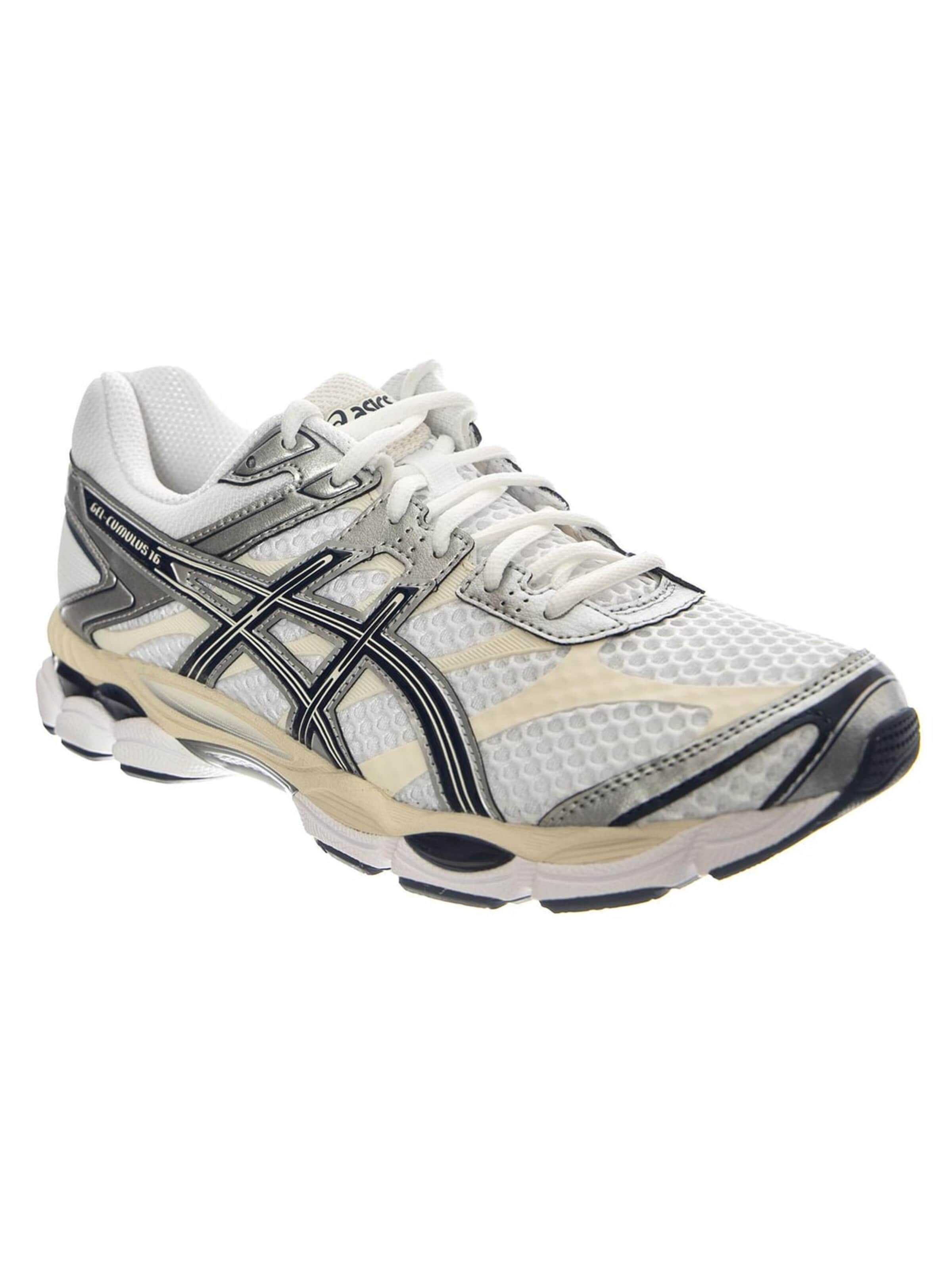 ASICS Sportieve veterschoen 'Gel-Cumulus 16 White/Midnight' in Blauw: voorkant