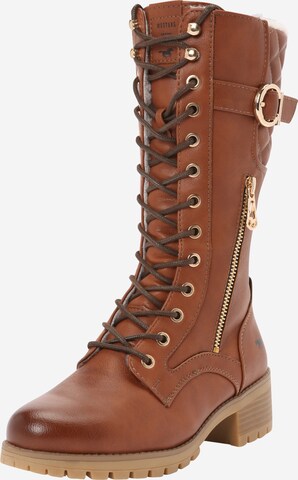 MUSTANG Lace-Up Boots in Brown: front