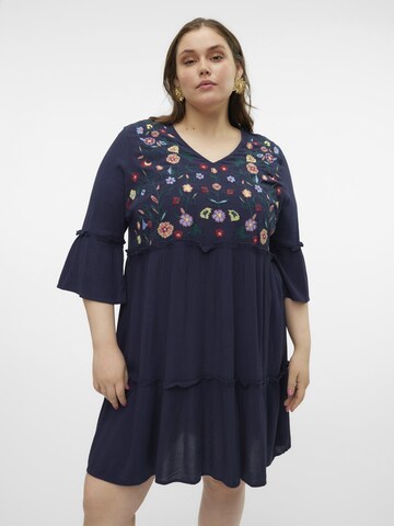 Vero Moda Curve Jurk 'SINA ' in Blauw: voorkant