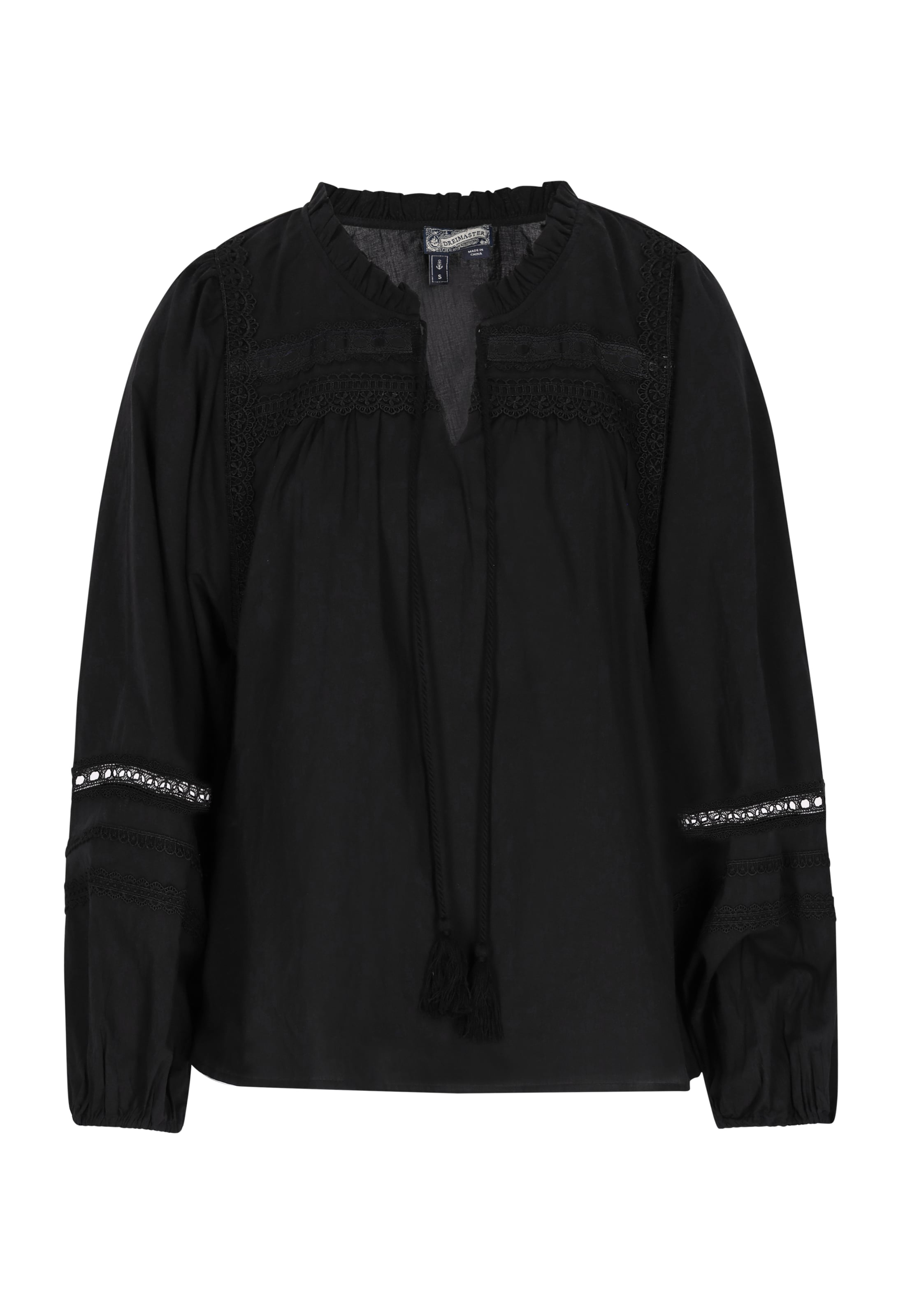 DreiMaster VintageBluza - crna boja: prednji dio