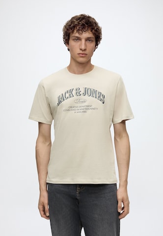 JACK & JONES Μπλουζάκι 'JJEDENVER' σε μπεζ: μπροστά