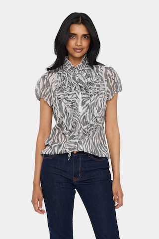 SAINT TROPEZ Bluse 'Lilja' in Schwarz: Vorderseite