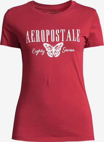 T-shirt AÉROPOSTALE en rouge : devant