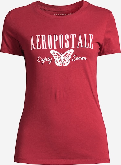 AÉROPOSTALE Camiseta en borgoña / blanco, Vista del producto