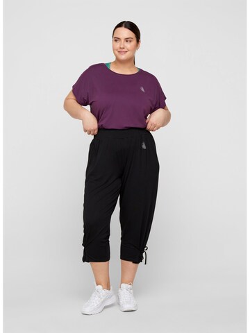 Active by Zizzi Performance shirt 'ABASIC' in Purple