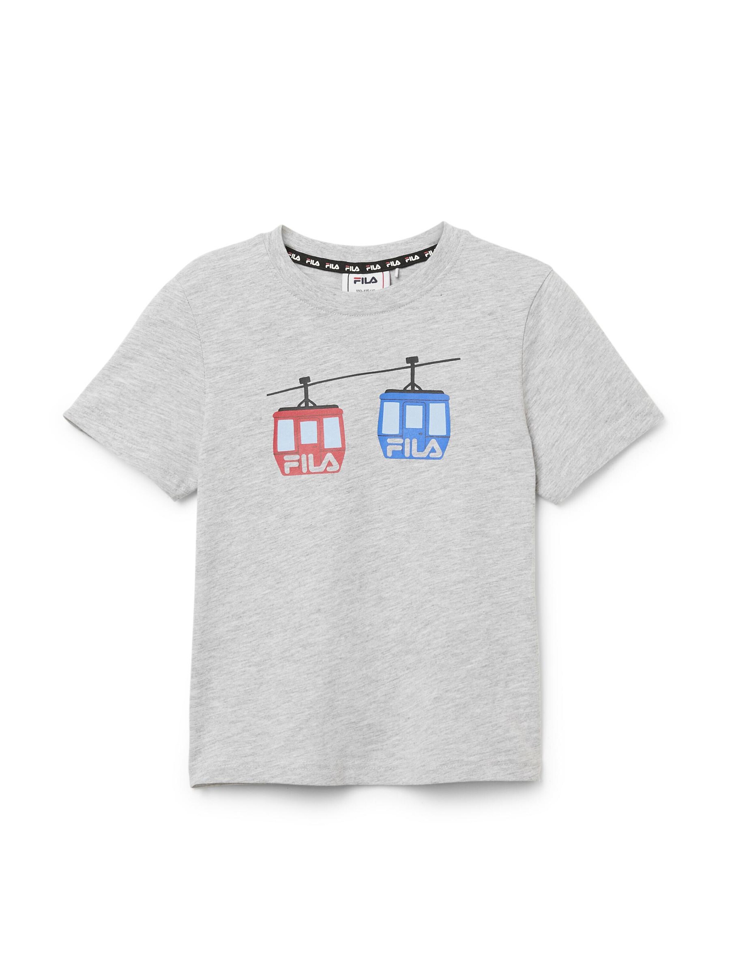 FILA Shirt 'CAMPACCIO regular graphic t-shirt' in Grey: front