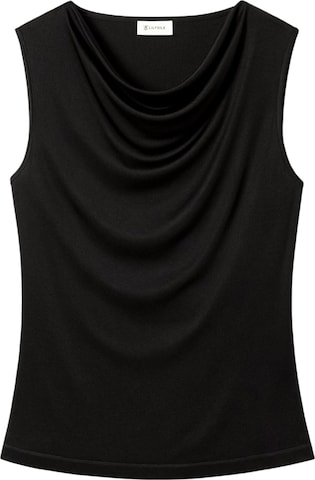 Top 'Seidenjersey Ärmelloses Top mit Wasserfallausschnitt' di Lilysilk in nero: frontale