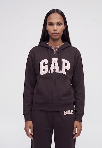 Gap Petite Ζακέτα φούτερ 'HERITAGE' σε καφέ: μπροστά