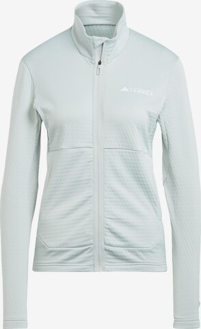 ADIDAS TERREX Athletic Fleece Jacket in Grey: front