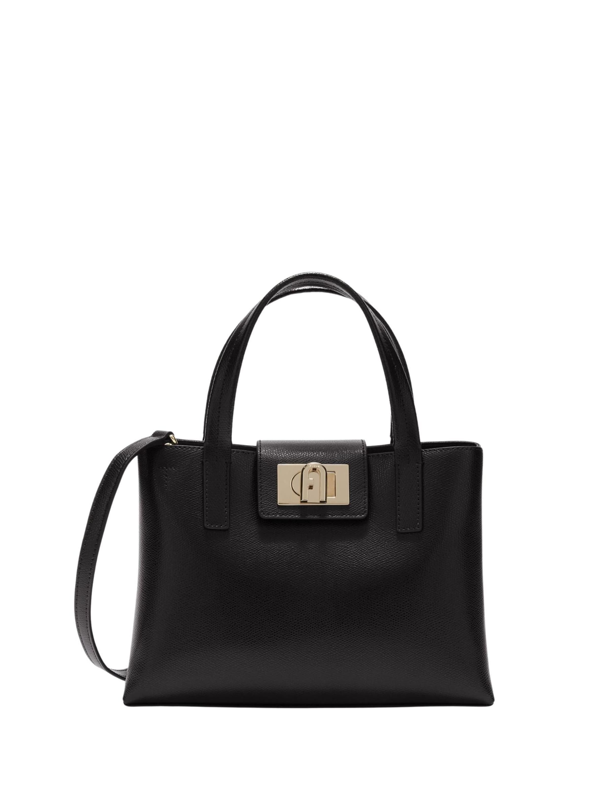 FURLA Shopper 'Furla Cabas M 1927 Cuir Noir' in Zwart: voorkant