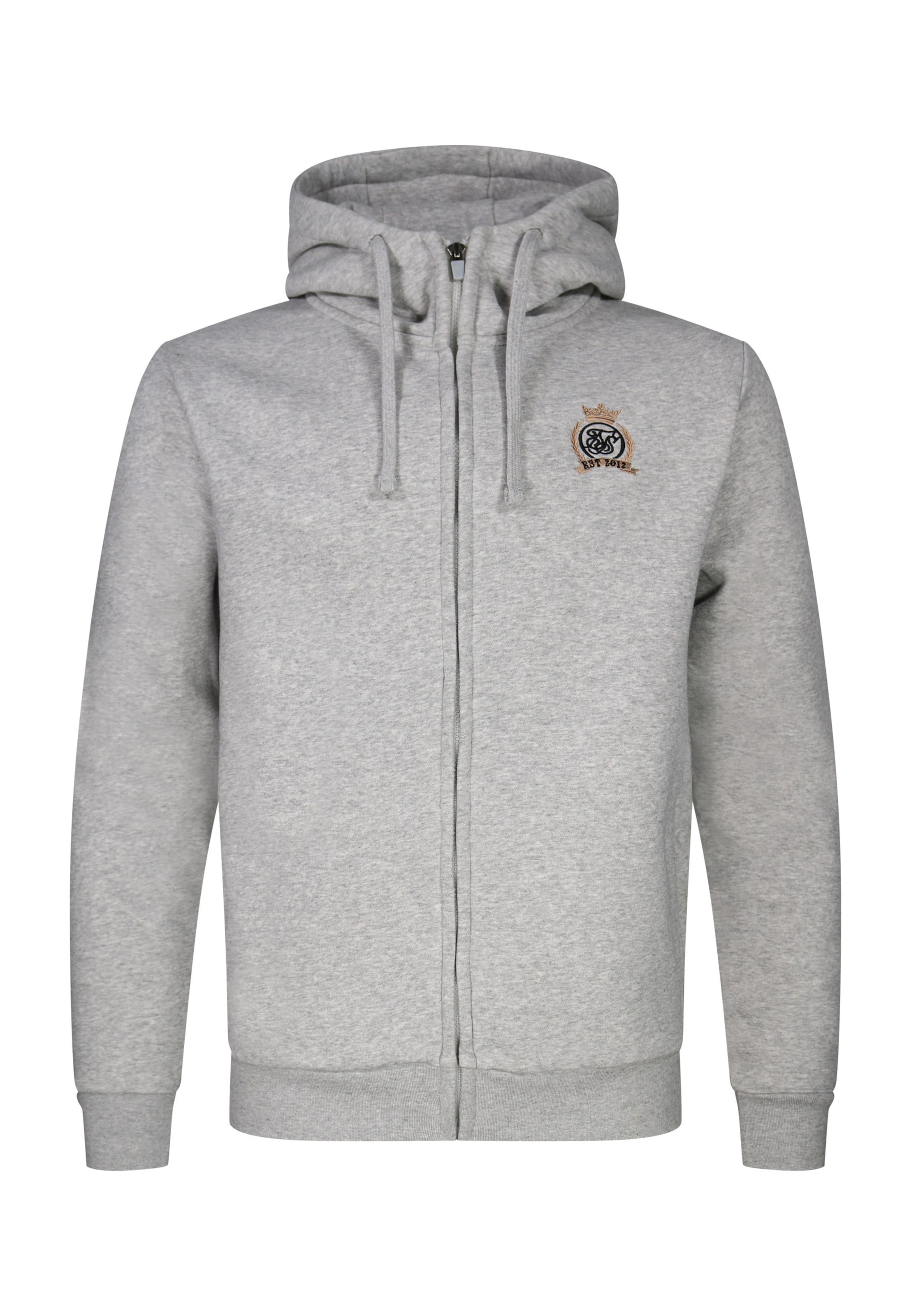 SikSilk - Sudadera con cremallera 'Essentials' en gris: frente