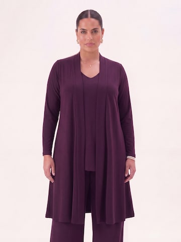 YOEK Gebreid vest in Lila: voorkant