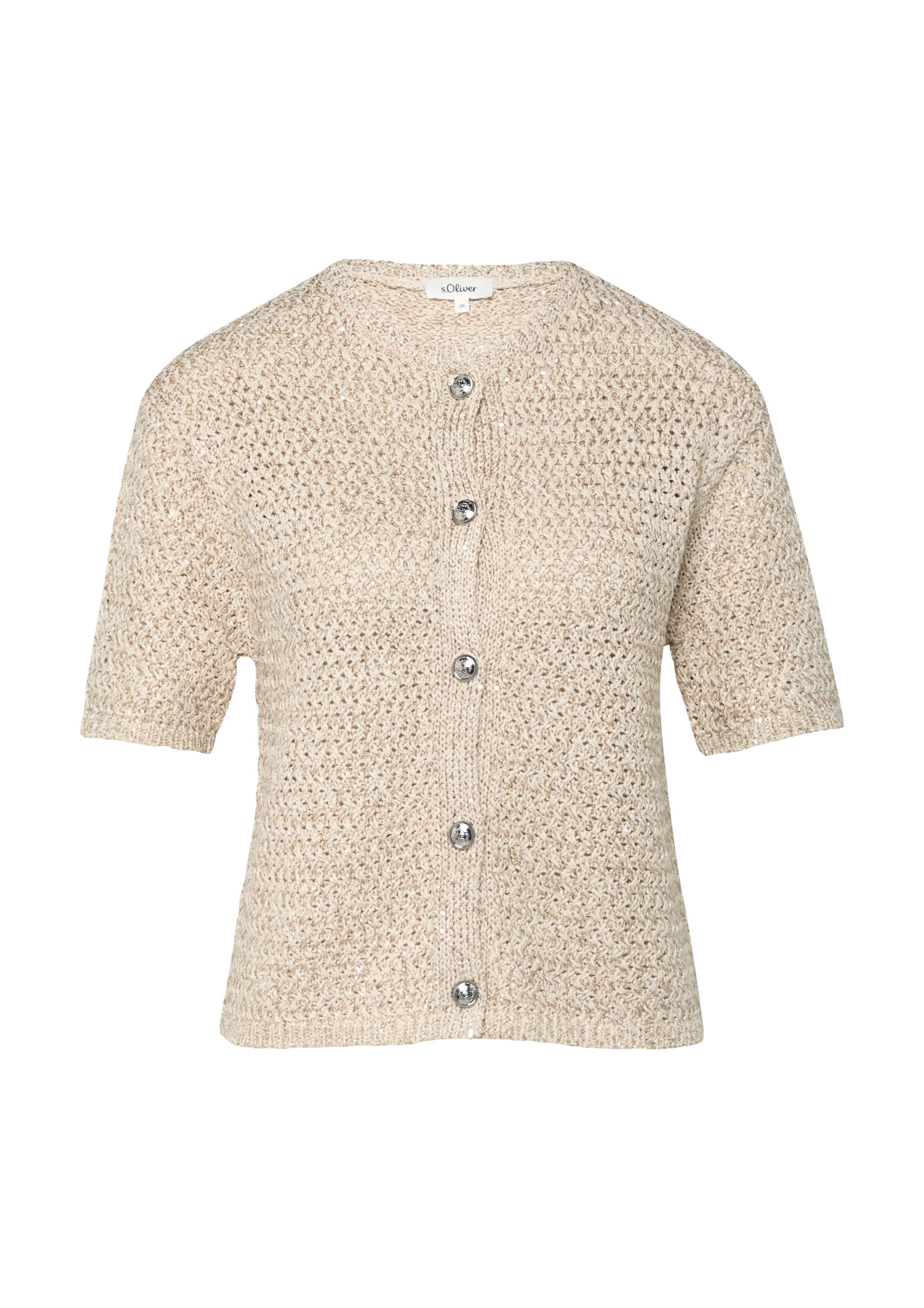 s.Oliver Gebreid vest in Beige: voorkant