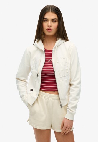 Superdry Sweat jacket in White: front