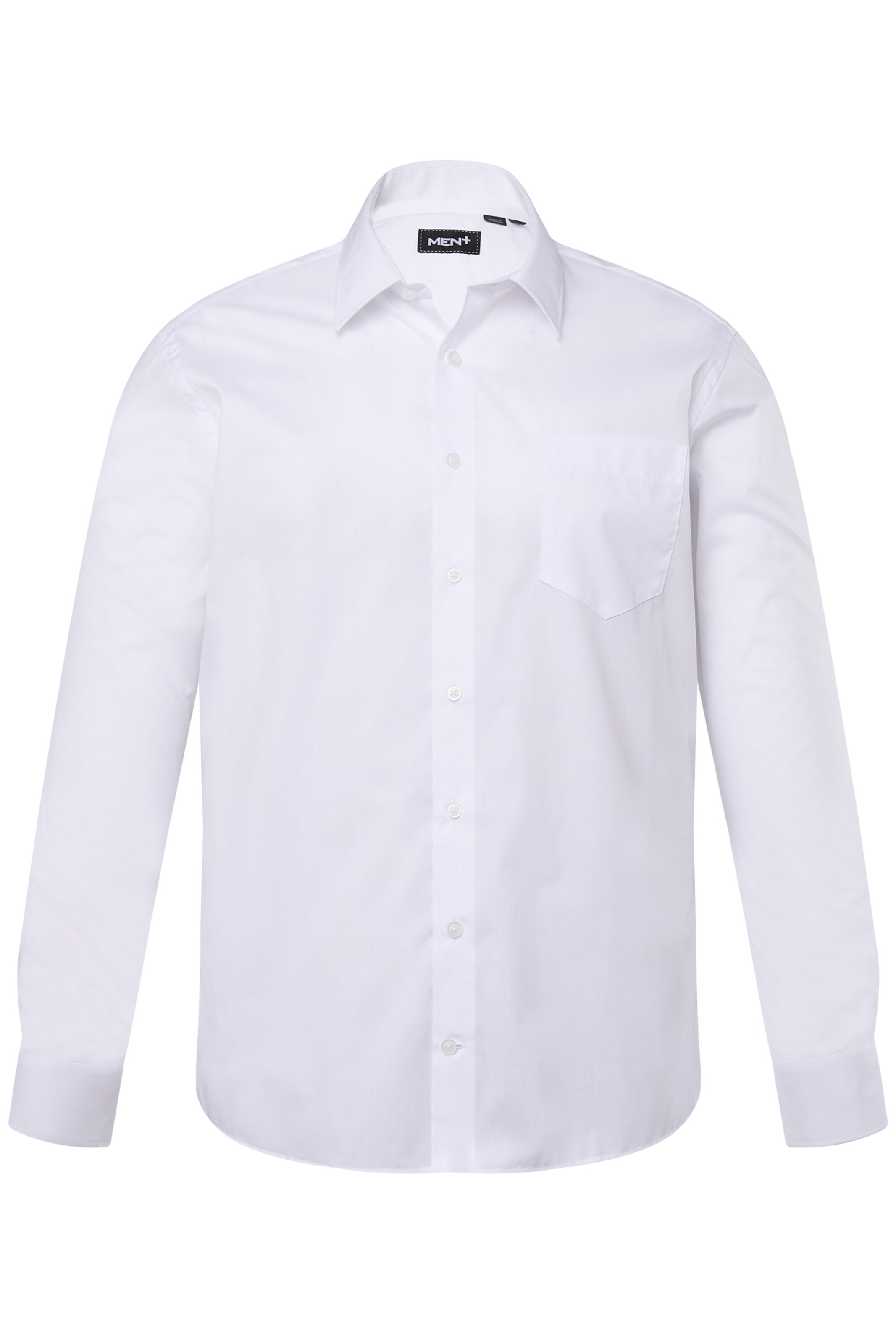 Men Plus Overhemd in Wit: voorkant