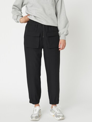 co'couture Tapered Housut 'Luna' värissä musta: etupuoli