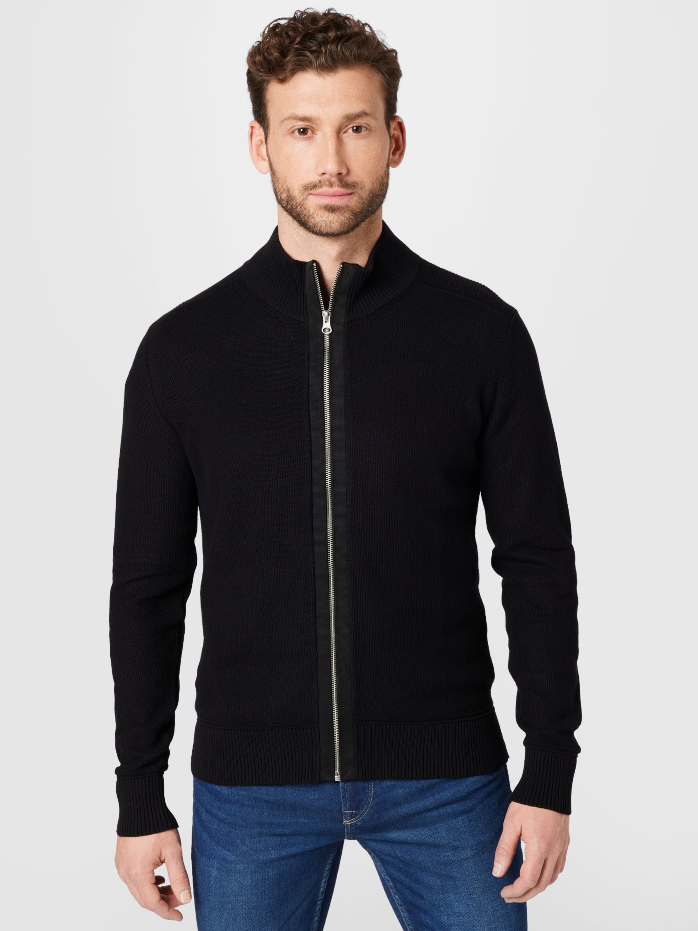 Männer Große Größen s.Oliver Strickjacke in Schwarz - AG54796 Männer Große Größen s.Oliver Strickjacke in Schwarz - AG54796