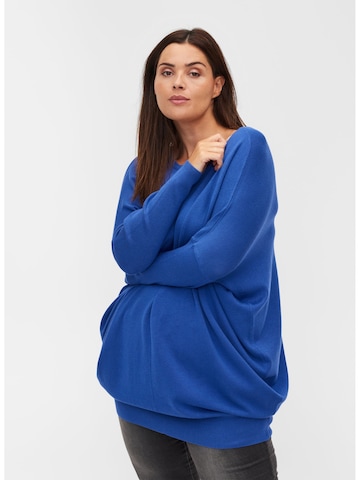 Zizzi Pullover 'CARRIE' in Blau