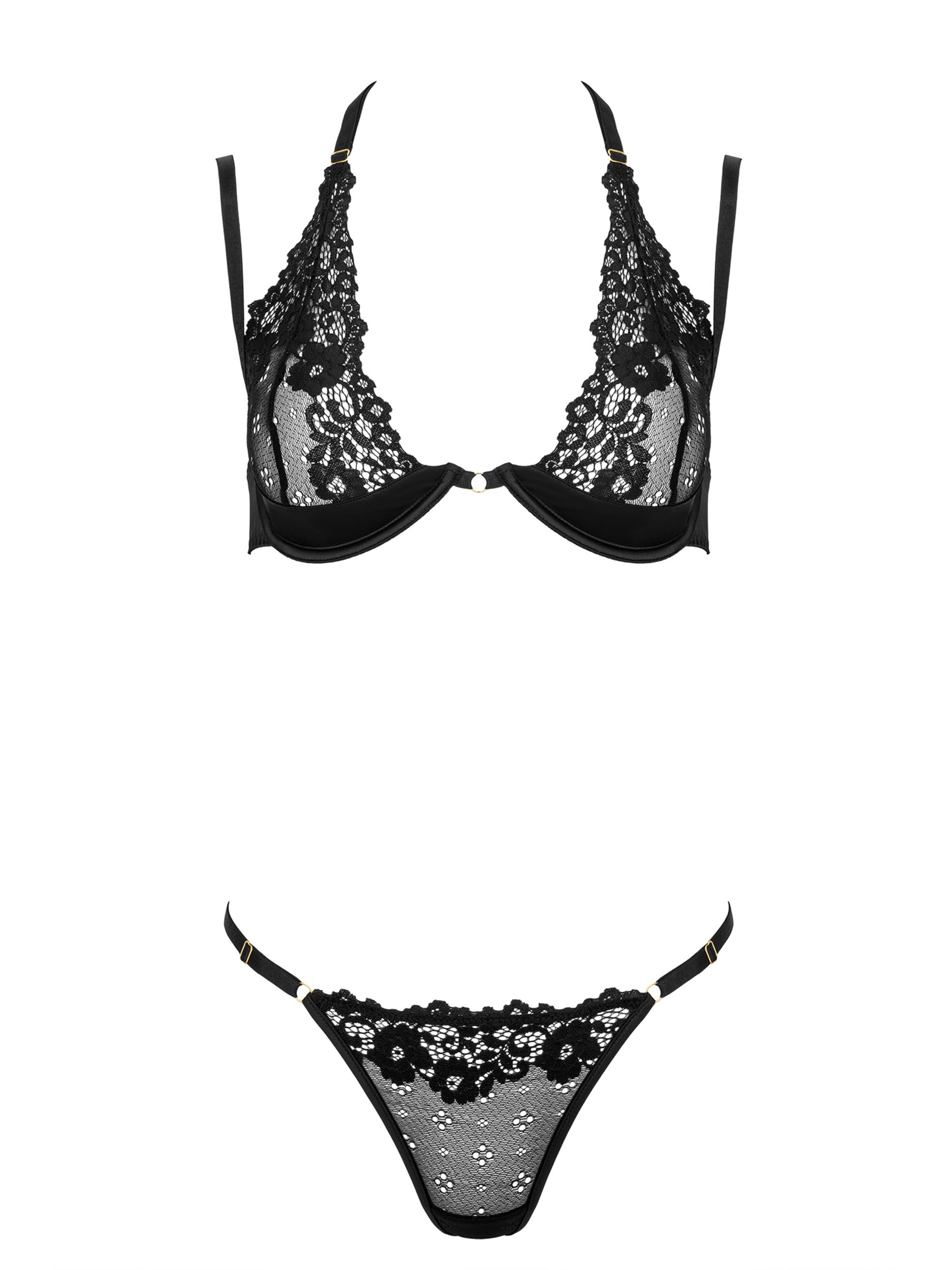 KOTEK Balconette Underwear Sets 'Lacina' in Black