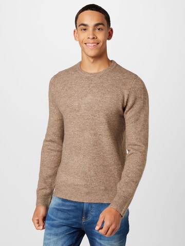 River Island Sweater in Brown: front