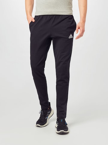 ADIDAS SPORTSWEAR Slimfit Sportovní kalhoty 'Essentials Tapered' – černá: přední strana
