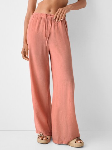 Bershka Wide Leg Hose in Pink