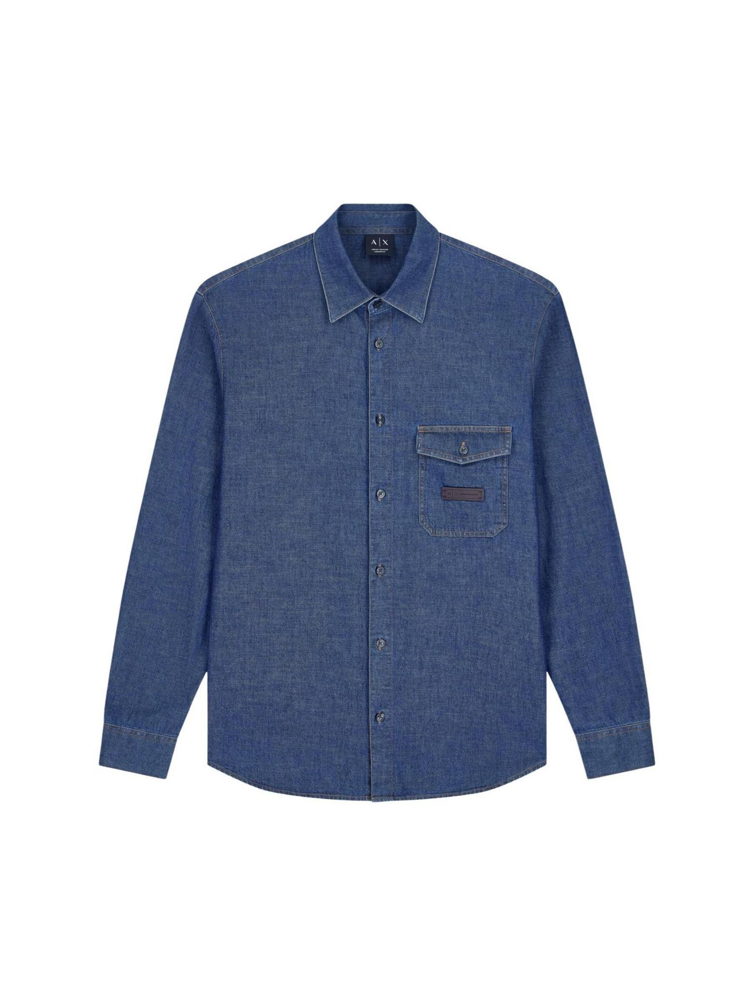 ARMANI EXCHANGE Regular fit Overhemd in Blauw: voorkant