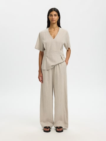 SELECTED Široký strih Nohavice 'SLFMARIAM' - Béžová